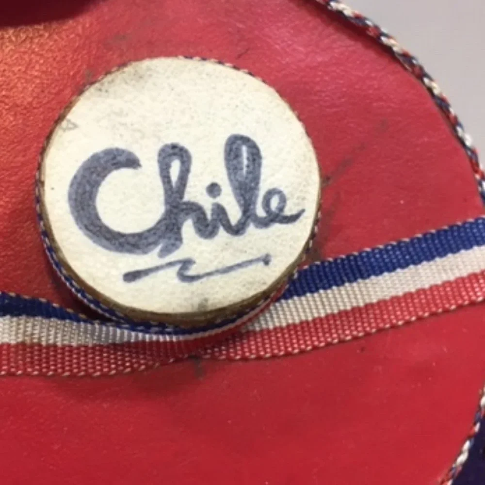 VTG Chile Hanging Table Souvenir Hat Guitar Boots w/Spurs on Felt  4.25
